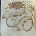 Dragon Rhinestone Hotfix Sticker | Gold & Silver Iron-On Heat Transfer for T-Shirts & Apparel