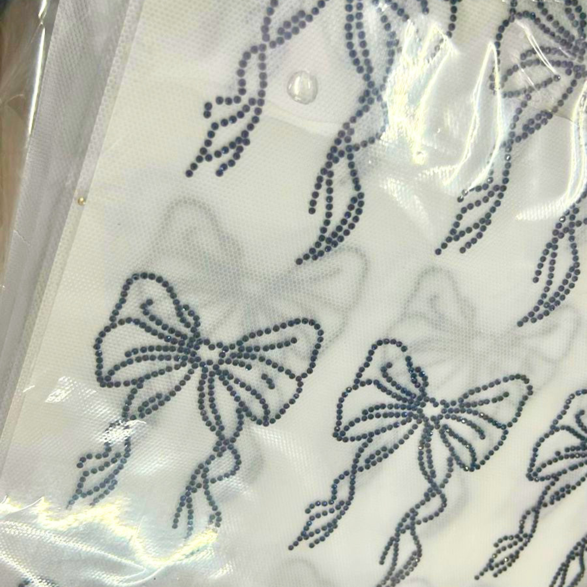 Rhinestone Bow Sticker – Navy Blue