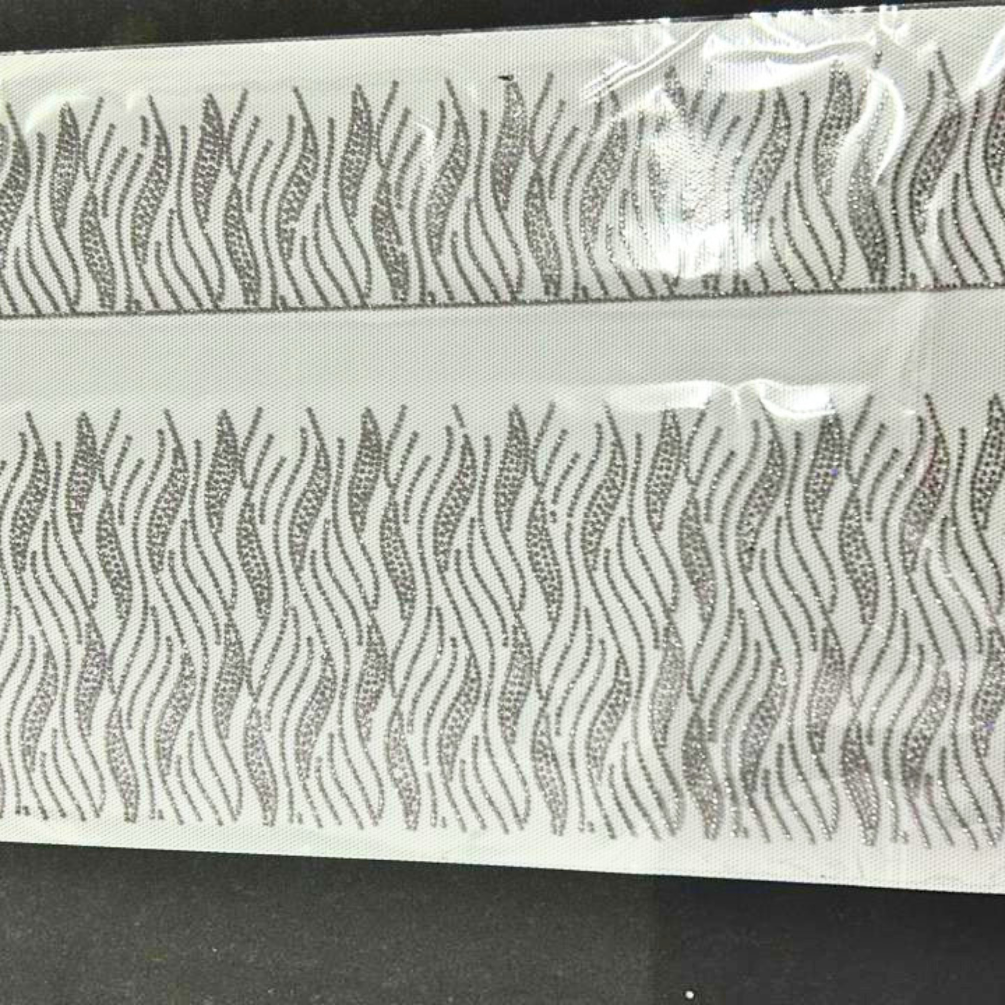 Rhinestone Zebra Wave Border Set – Silver