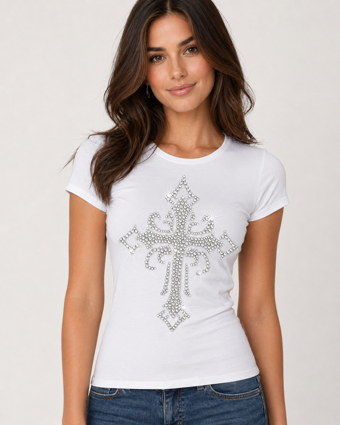 Crystal Cross Rhinestone Sticker