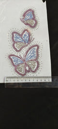 Triple Butterfly Rhinestone Heat Transfer Sticker – 4SS Hotfix Iron-On Stone Sheet