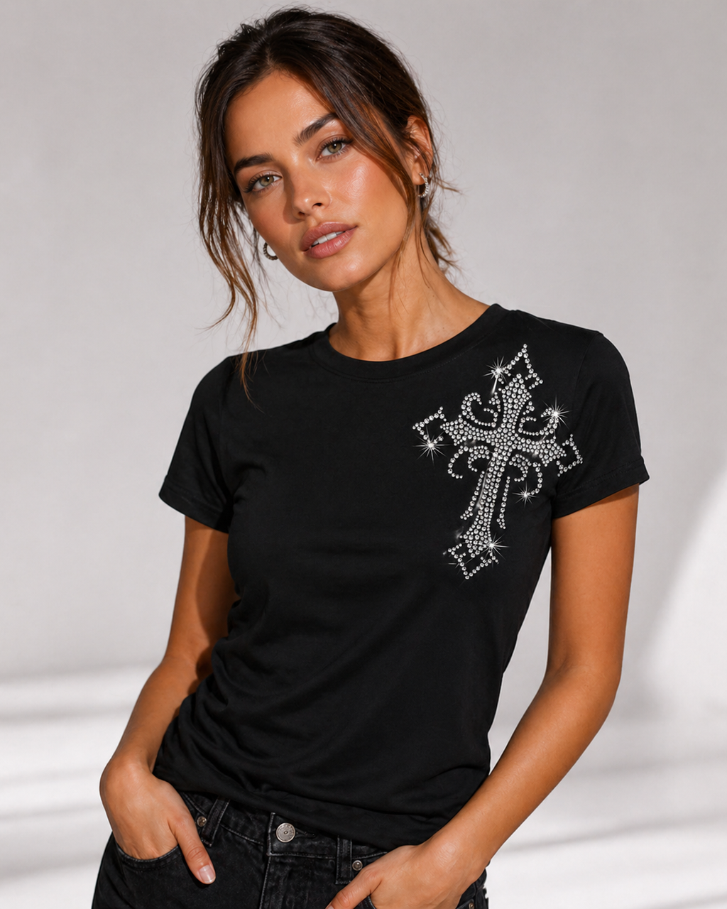 Crystal Cross Rhinestone Sticker