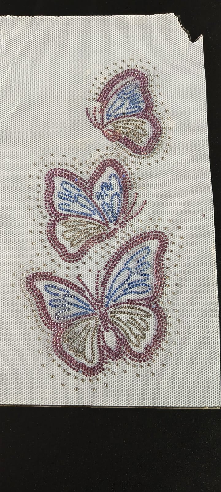 Triple Butterfly Rhinestone Heat Transfer Sticker – 4SS Hotfix Iron-On Stone Sheet