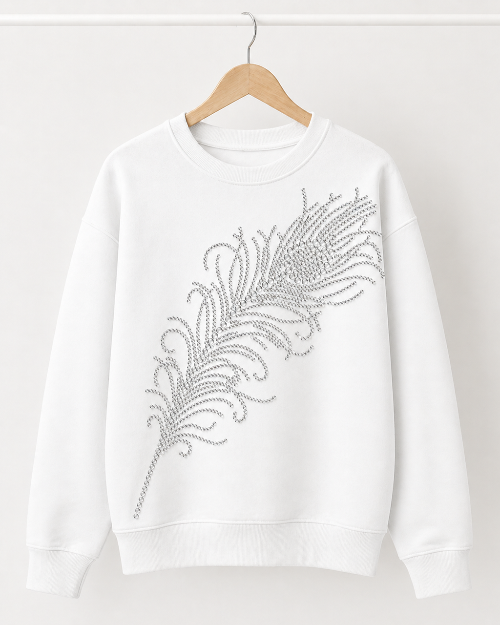 Crystal Feather Rhinestone Sticker