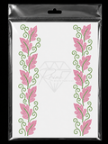Pink Leaf Vine Rhinestone Heat Transfer Sticker | Hotfix Iron-On Border