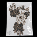 Jet Crystal Rose Gold Floral Bouquet Rhinestone Heat Transfer Sticker