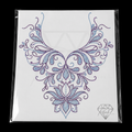 Aquamarine Amethyst Lotus Neckline Rhinestone Heat Transfer Sticker