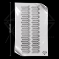 Rhinestone border sticker in Black and Light BD colour, 10 inch length, 2 borders per set, zigzag lace pattern