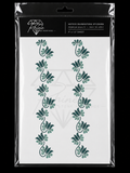Teal Lotus Vine Rhinestone Heat Transfer Sticker | Hotfix Iron-On Border