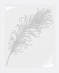 Crystal blue flower rhinestone heat transfer sticker with clear crystal swirl accents for T-shirts, dresses, bags, and apparel decoration.