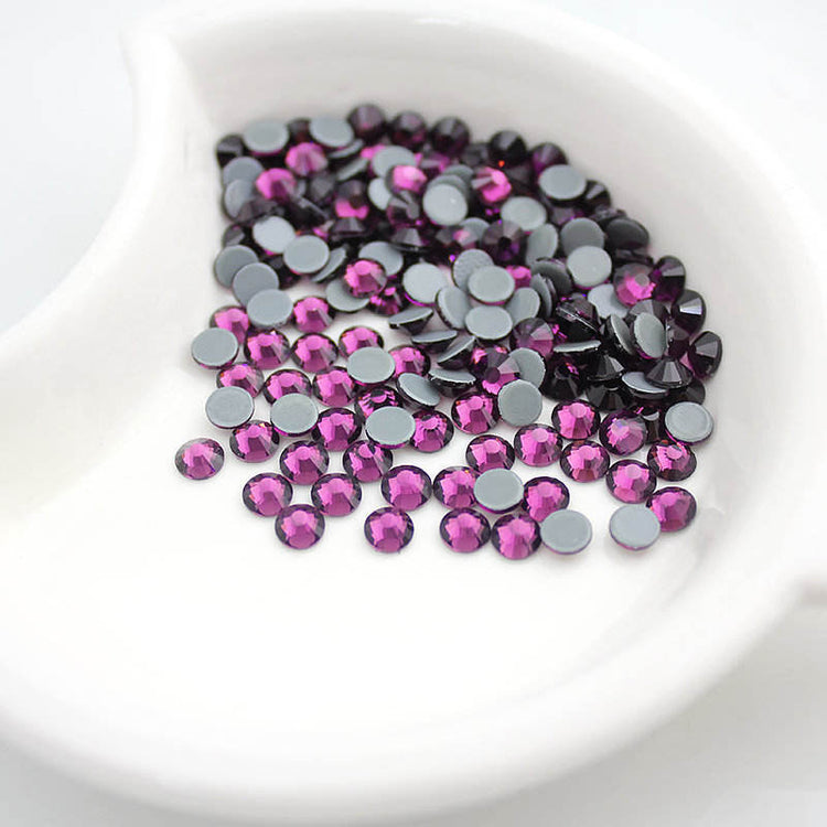 Fuchsia Hotfix Rhinestones Iron-On Transfer for T-Shirts & Apparel
