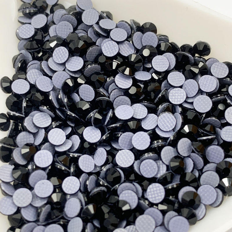 Black Hotfix Rhinestones Iron-On Transfer for T-Shirts & Apparel