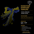 Bow with Flowing Ribbons Rhinestone Template – Digital Download (SVG, CDR, PDF, JPG, AI)
