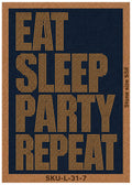 Eat Sleep Party Repeat Rhinestone Hotfix Template | SS6 DIY Transfer Design for T-Shirts & Apparel