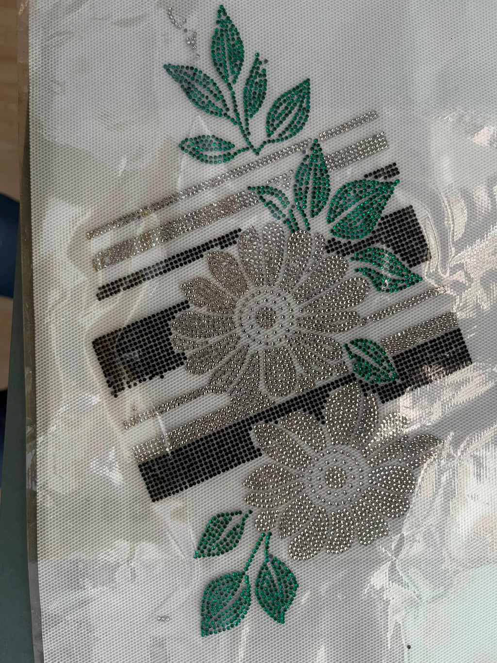 Sample rhinestone stciker for floral designs