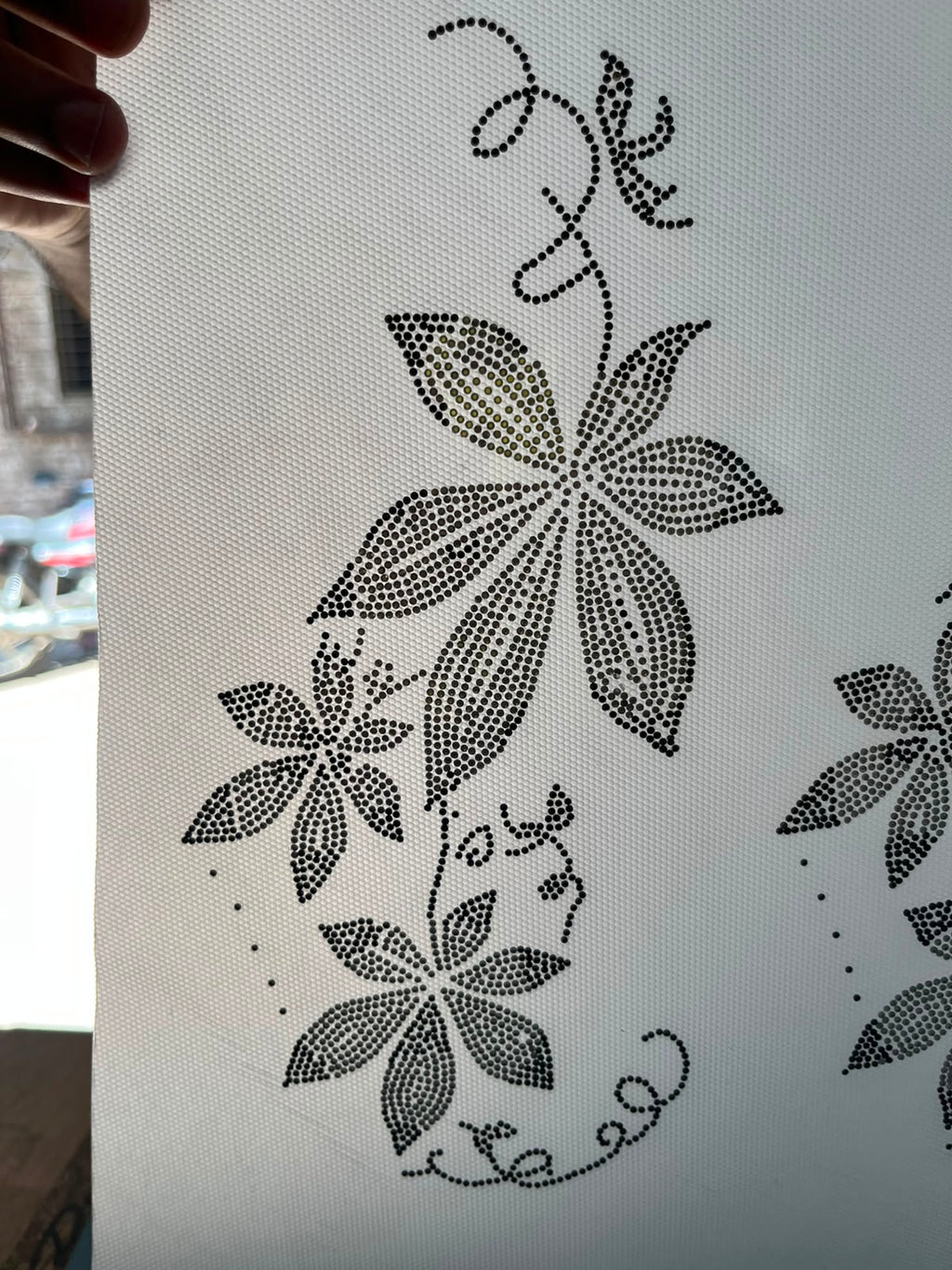Sample rhinestone stciker for floral designs