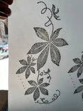 Sample rhinestone stciker for floral designs