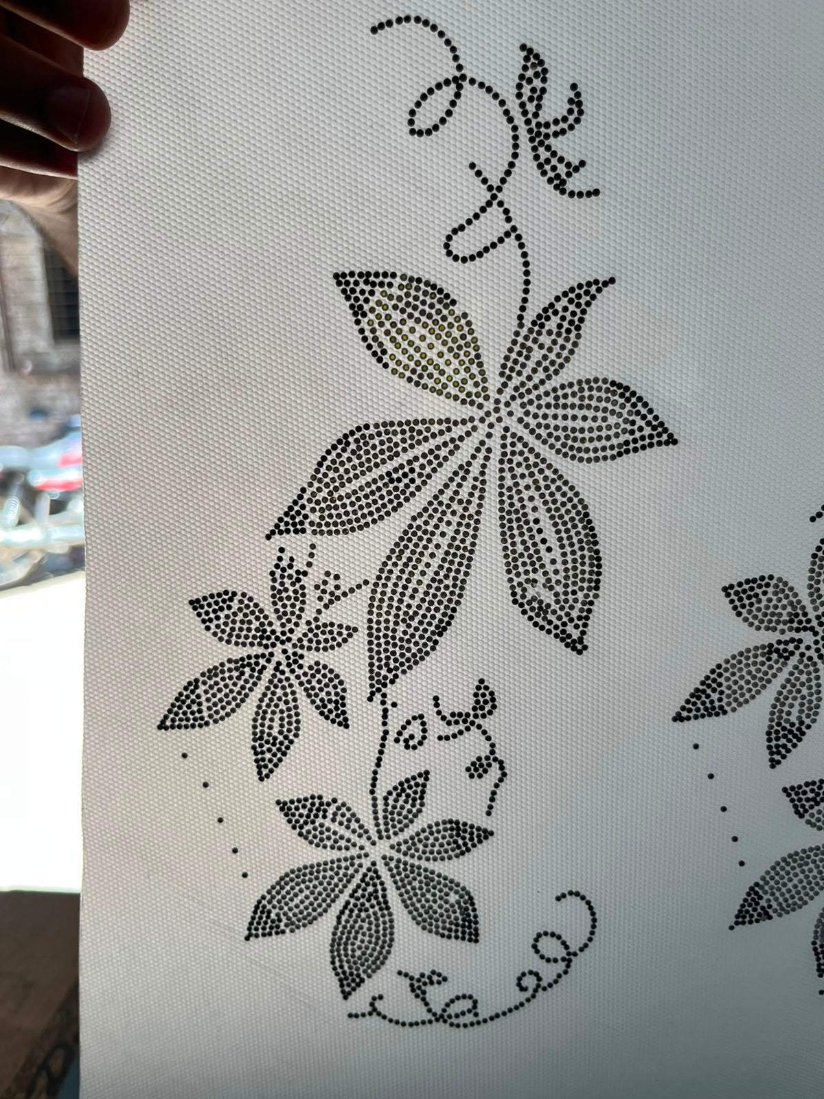 Sample rhinestone stciker for floral designs