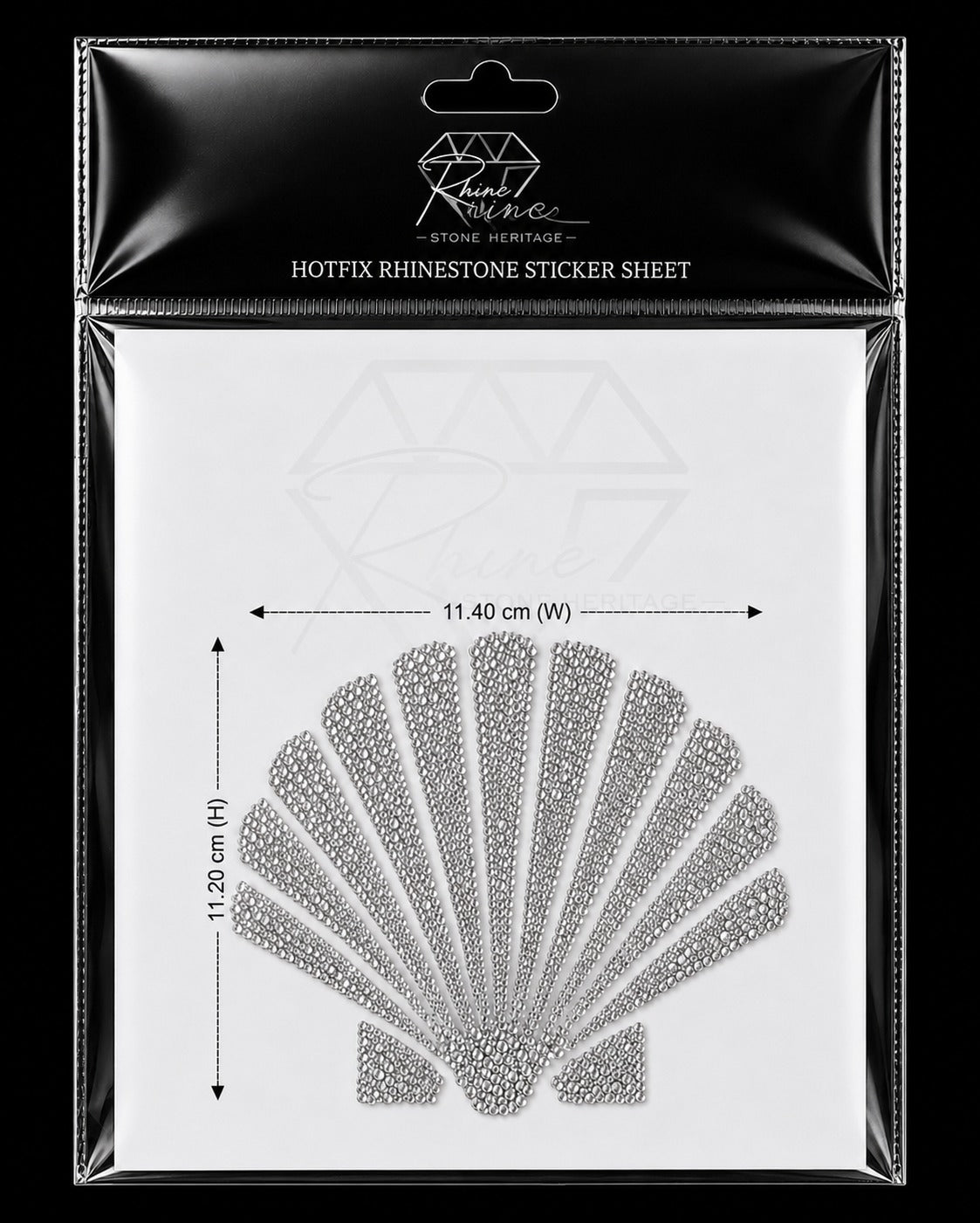 Seashell Rhinestone Iron-On Sticker Sheet | Hotfix Crystal Transfer