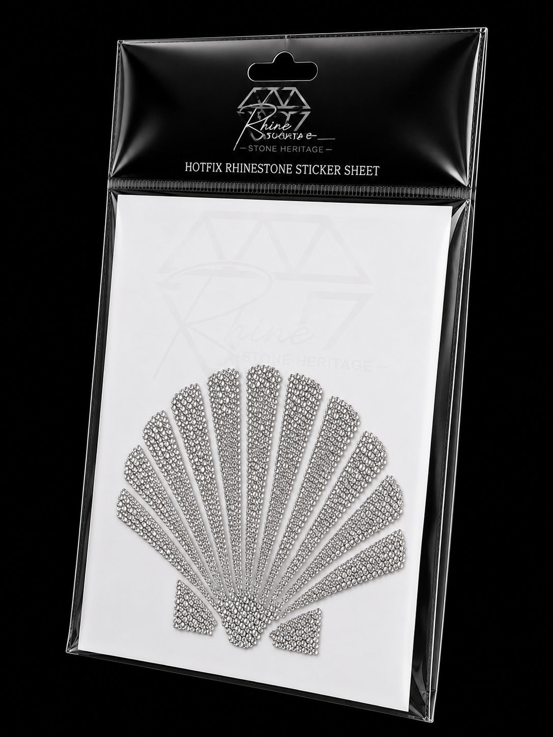 Seashell Rhinestone Iron-On Sticker Sheet | Hotfix Crystal Transfer