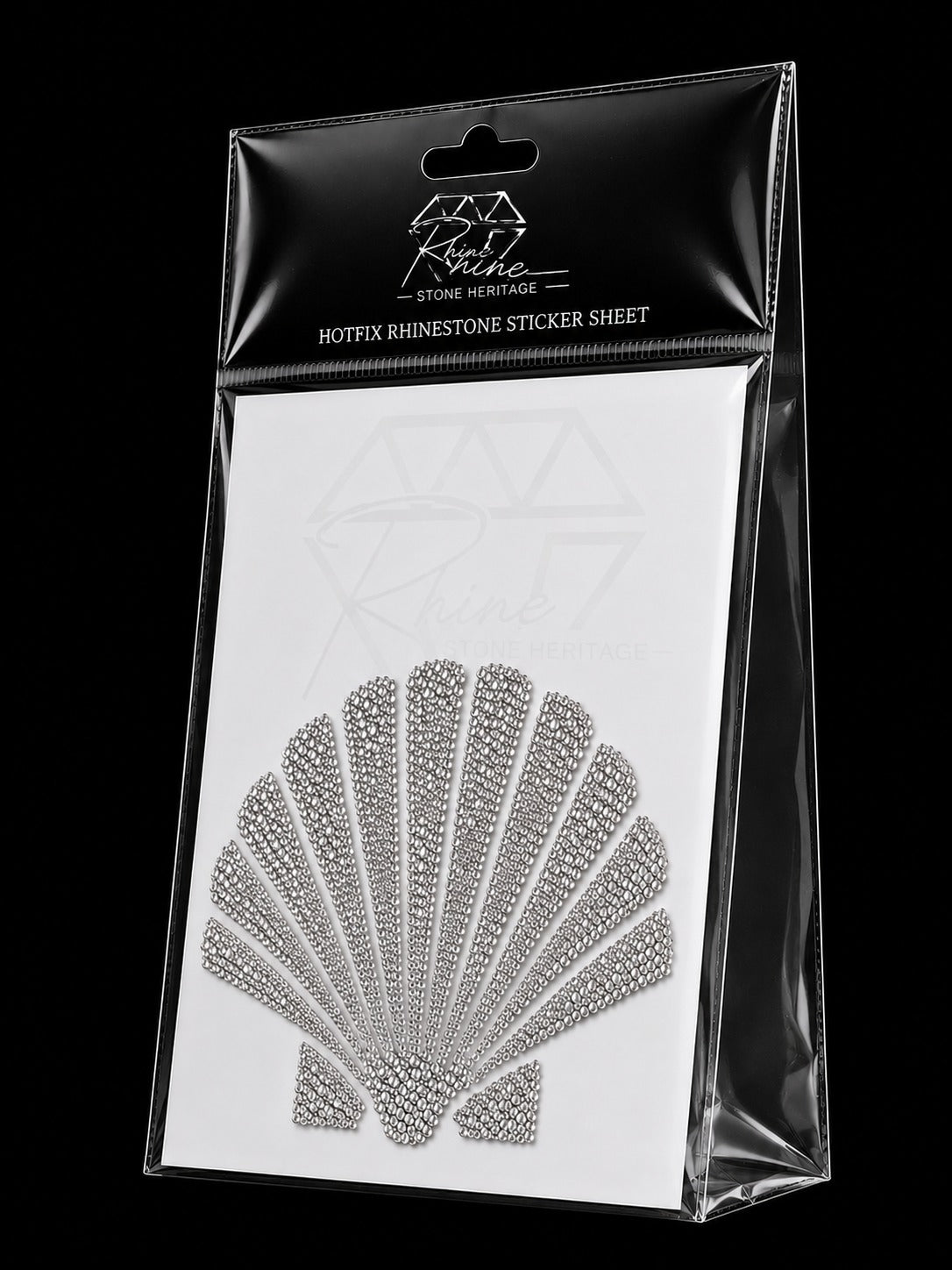 Seashell Rhinestone Iron-On Sticker Sheet | Hotfix Crystal Transfer