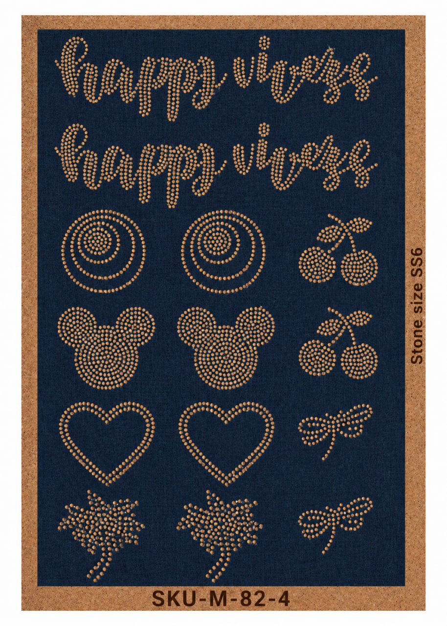 Happy Vibes Rhinestone Hotfix Template | SS6 DIY Bling Transfer for T-Shirts & Apparel