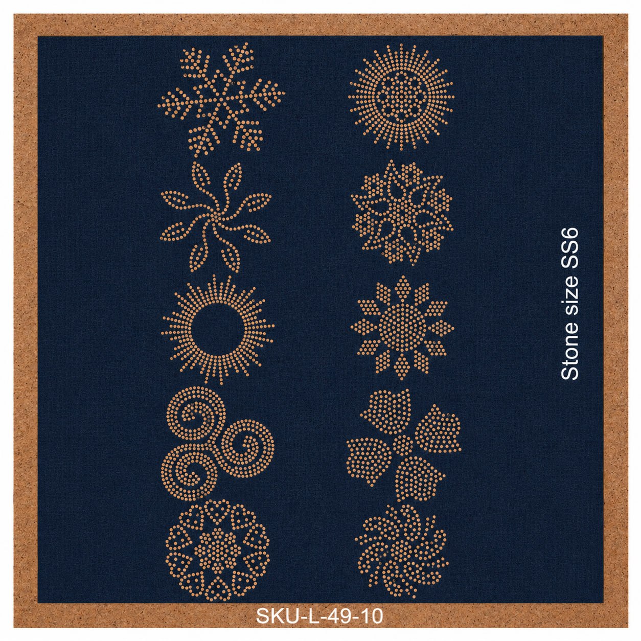 Mix Boota Column Rhinestone Hotfix Template | SS6 DIY Bling Transfer for Abayas, Kurti, T-Shirts & Jeans