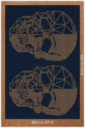 Double Geometric Skull Rhinestone Hotfix Template | SS6 DIY Bling Transfer for Men's T-Shirts & Shirts