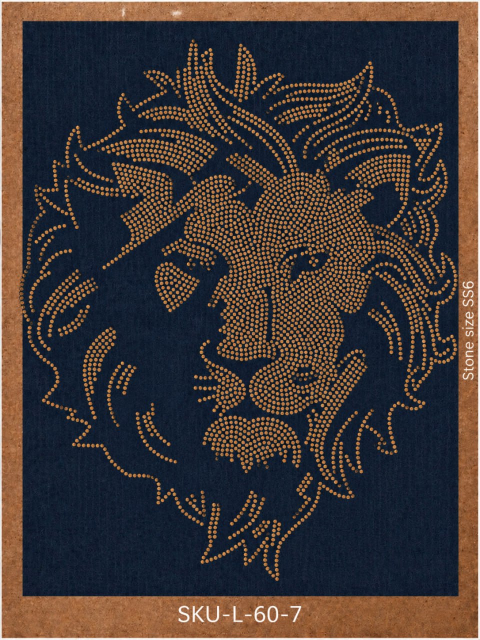 Lion Face Rhinestone Hotfix Template | SS6 DIY Bling Transfer for Men's T-Shirts & Apparel