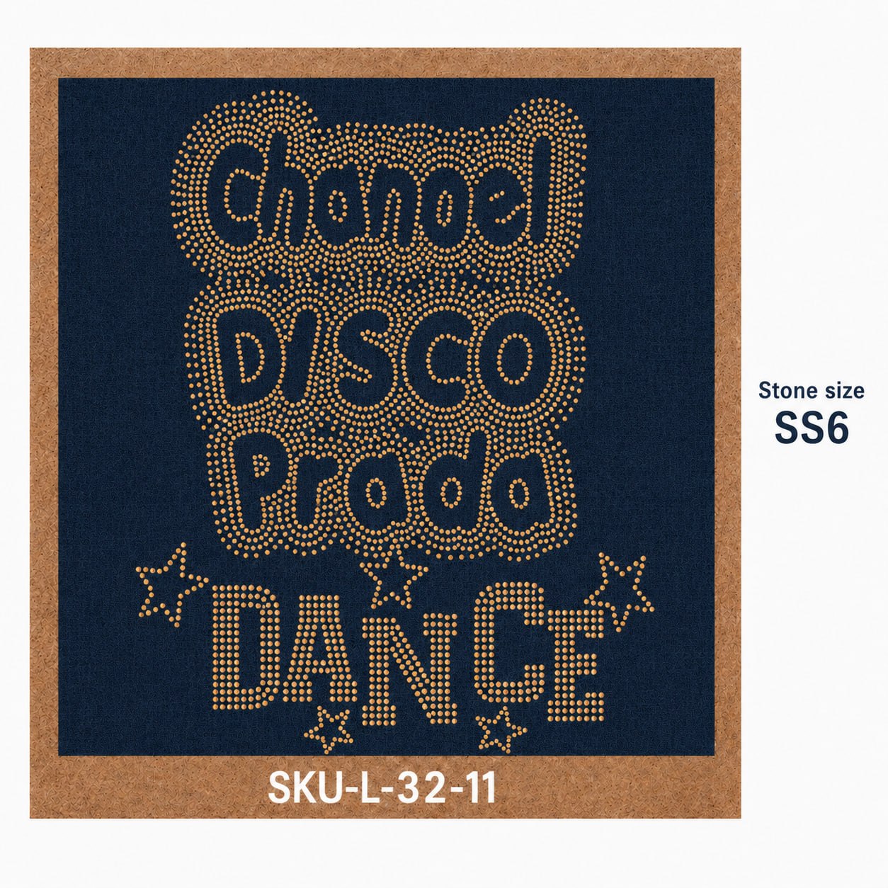 Chanel Disco Prada Dance Rhinestone Hotfix Template | SS6 DIY Bling Transfer for T-Shirts & Apparel