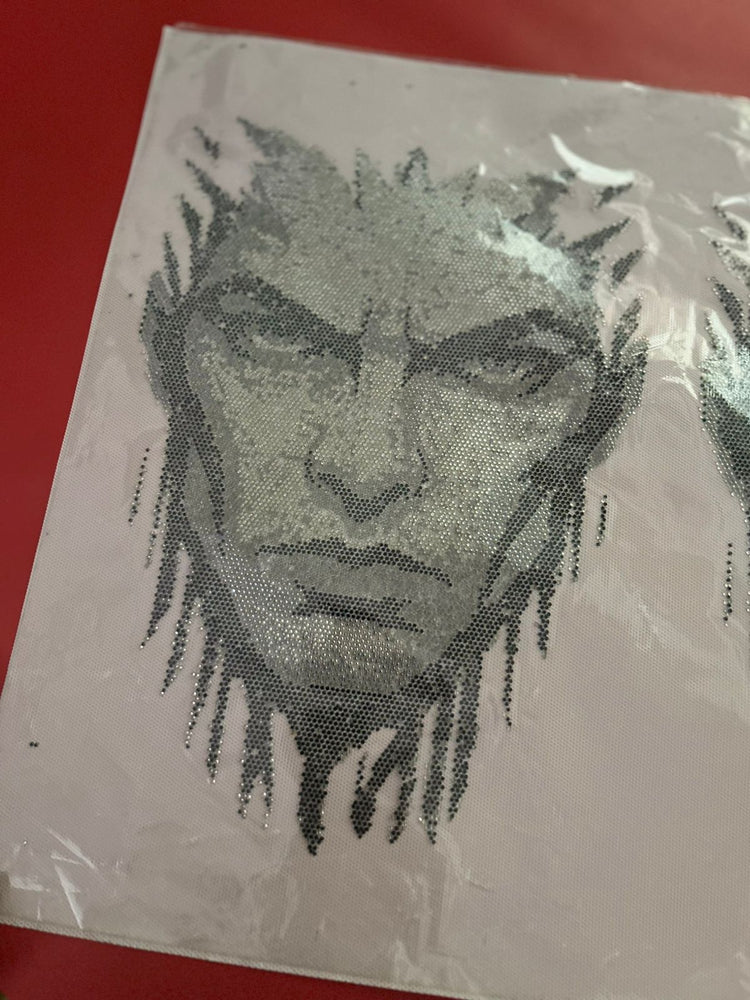 Warrior Face Rhinestone Heat Transfer Sticker