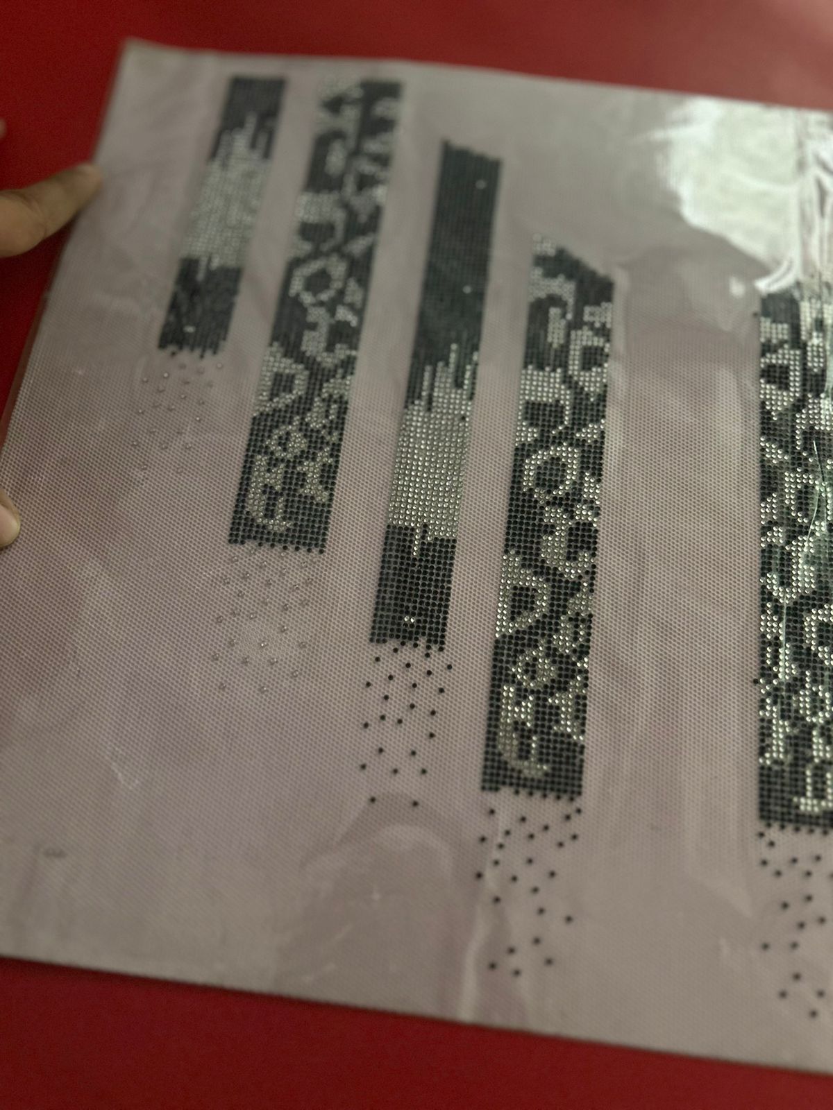 Men's Shirt Rhinestone Hotfix Sticker | Floral Border Band Iron-On Transfer Set