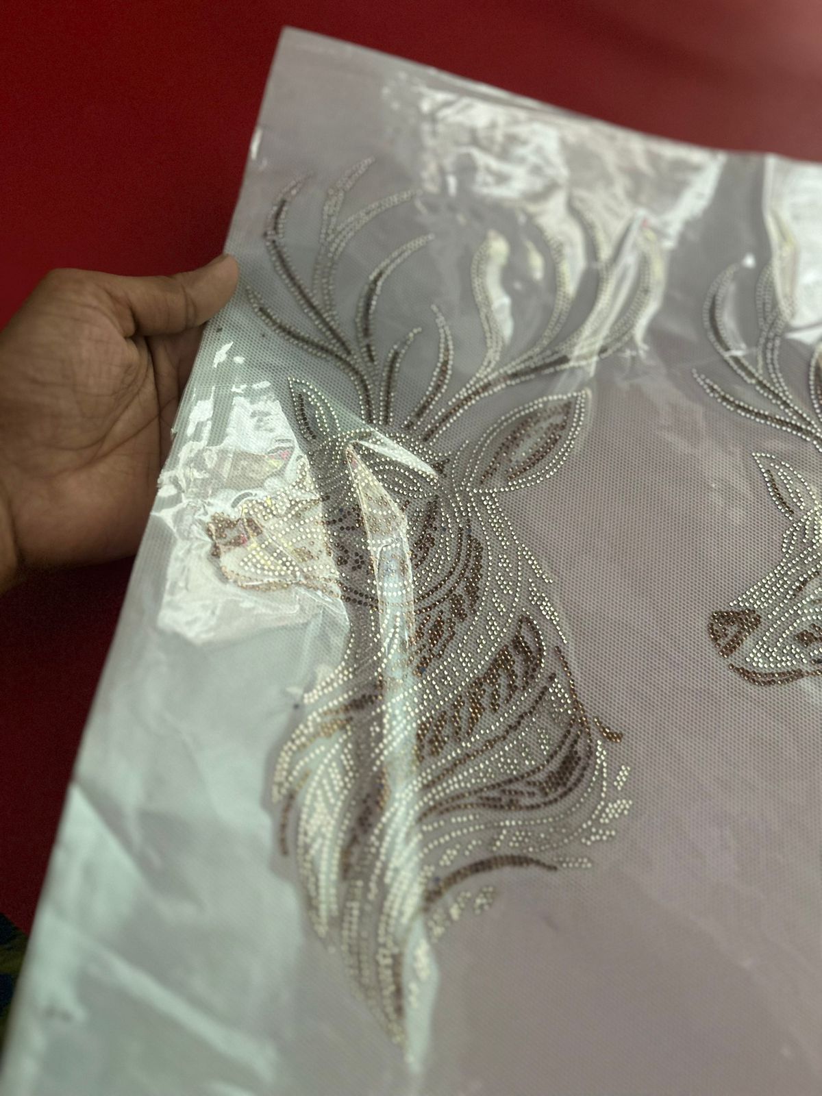 Stag Head Rhinestone Hotfix Sticker | Silver Outline Iron-On Transfer | Men's Shirt Design
