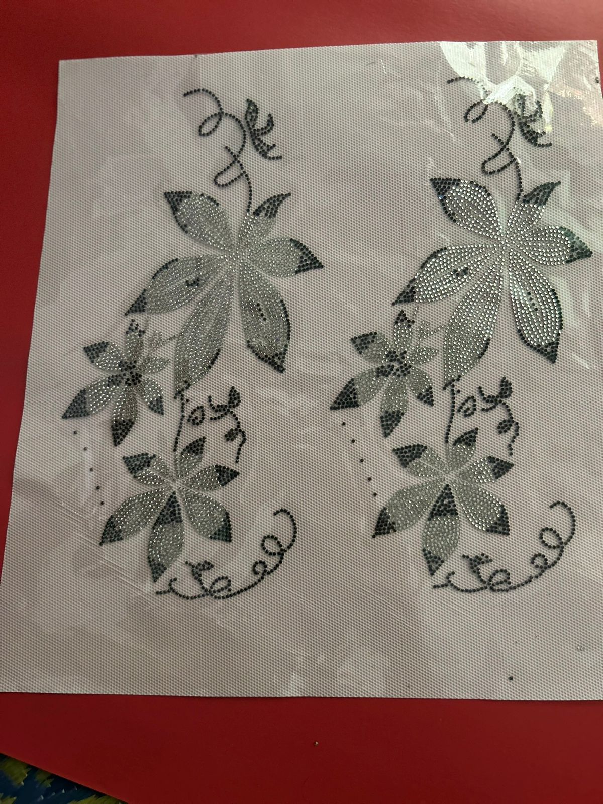 Tropical Leaf Vine & Dragonfly Rhinestone Hotfix Sticker | One-Side Men's Shirt Design | Black & Silver Iron-On Transfer