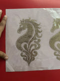 Unicorn & Baroque Scroll Rhinestone Hotfix Sticker | Pocket Size | Gold Iron-On Transfer for Men's & Women's Shirts