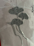 Cloud Flower Bouquet & Tassel Rhinestone Hotfix Sticker | Silver Iron-On Transfer for Shirts & Tops