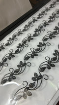 Rhinestone Floral Border Sticker – Black | Pack of 4