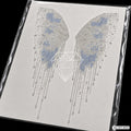 Angel Wings Crystal Drip Rhinestone Hotfix Sticker | Crystal AB & Sapphire Iron-On Transfer