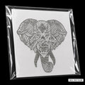 Tribal Elephant Rhinestone Hotfix Sticker | Grey Hematite Iron-On Transfer