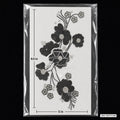 Cascading Floral Boota Rhinestone Hotfix Sticker | One-Side Men's Shirt Design | Black & Silver Iron-On Transfer