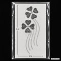 Four Petal Flower Crystal Drip Rhinestone Hotfix Sticker | Black & Silver Iron-On Transfer