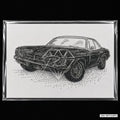 Classic Car Rhinestone Hotfix Sticker | Front & Back Set | 1 Big + 1 Small | Iron-On Transfer for T-Shirts