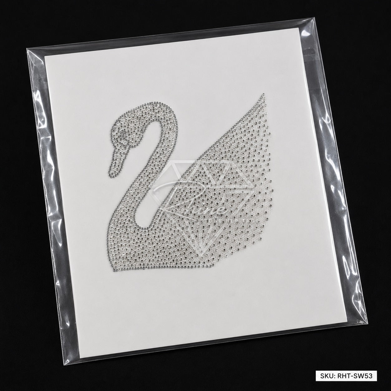 Swan Stone Art | Elegant Swan Motif Premium Rhinestone Hotfix Transfer Sticker