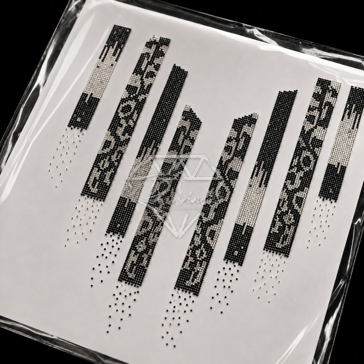 Men's Shirt Rhinestone Hotfix Sticker | Floral Border Band Iron-On Transfer Set