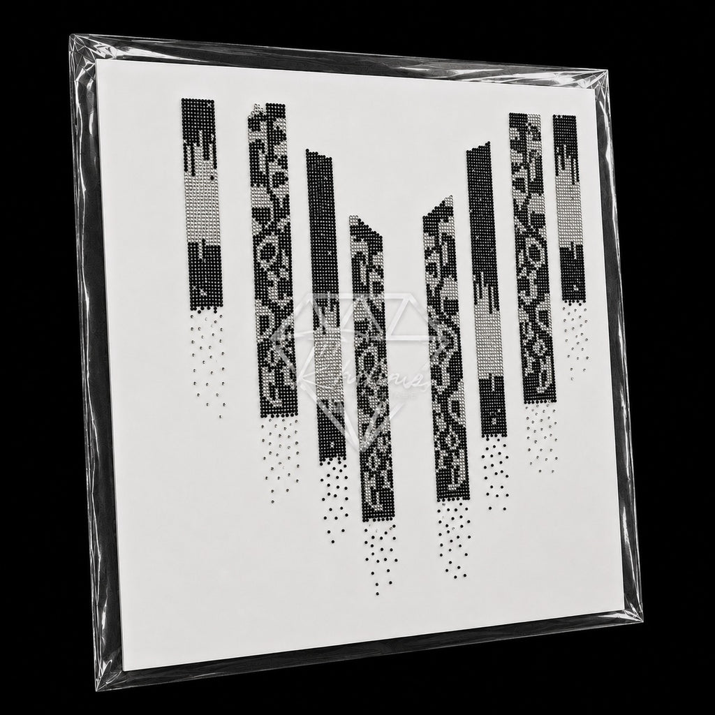 Men's Shirt Rhinestone Hotfix Sticker | Floral Border Band Iron-On Transfer Set
