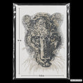 Leopard Panther Head Rhinestone Hotfix Sticker | Black & Gold Iron-On Transfer