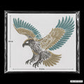 Eagle Rhinestone Hotfix Sticker | Teal & Silver Iron-On Transfer for T-Shirts & Apparel