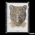 Tiger Leopard Head Rhinestone Hotfix Sticker | Gold & Black Iron-On Transfer