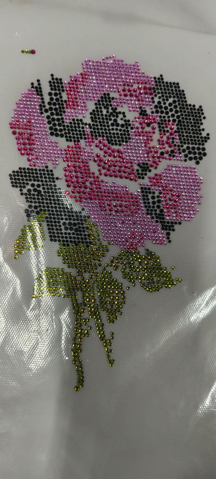 Pink Rose Rhinestone Sticker