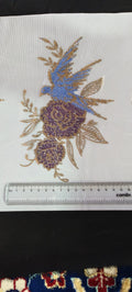 Blue Bird & Purple Rose Rhinestone Heat Transfer Sticker | Hotfix Iron-On Transfer